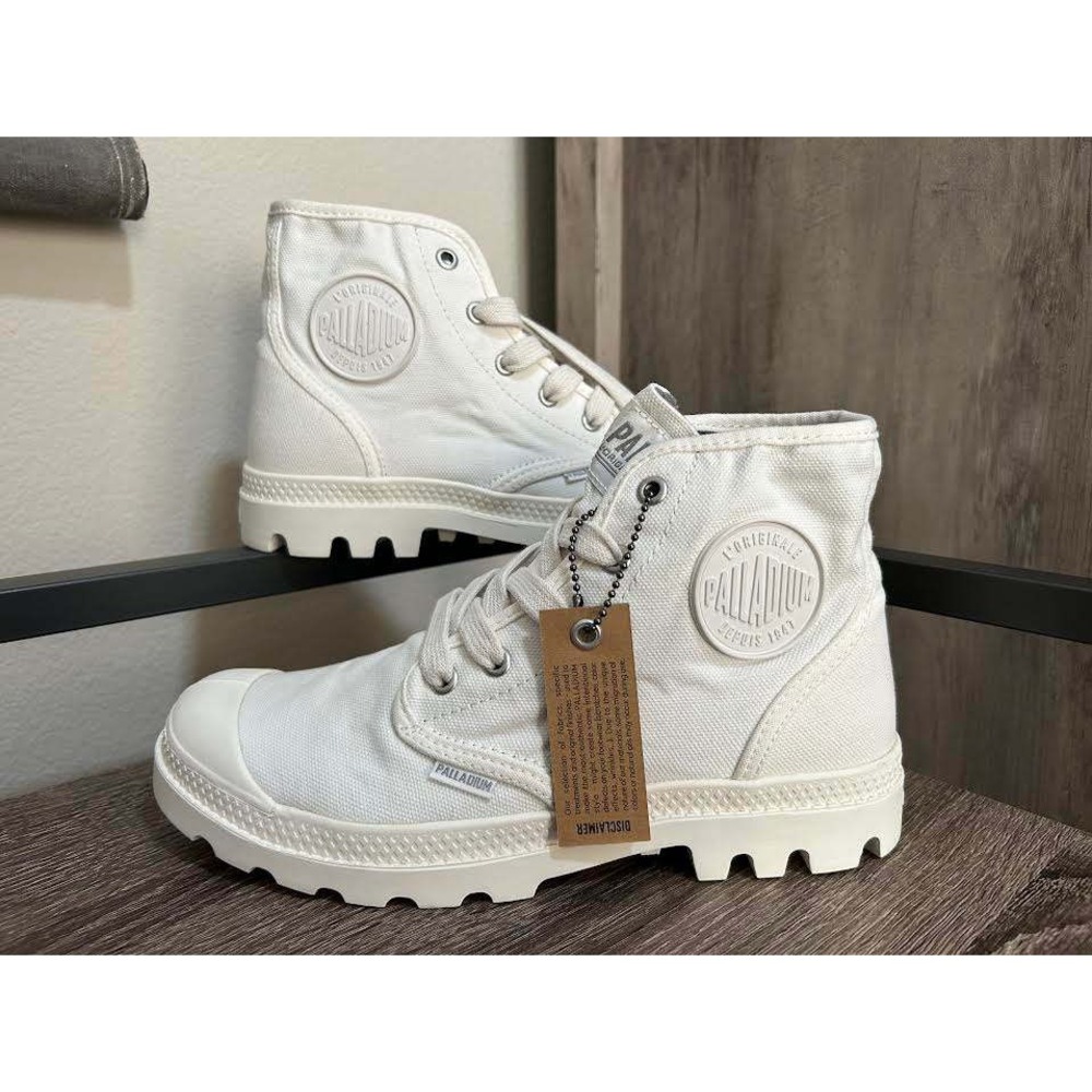 Palladium Pampa Hi Star White Canvas High Top Boots 92352-116-M Womens 7 NIB